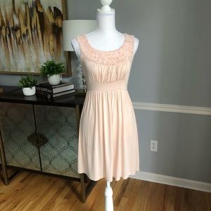 Blush beaded mini dress